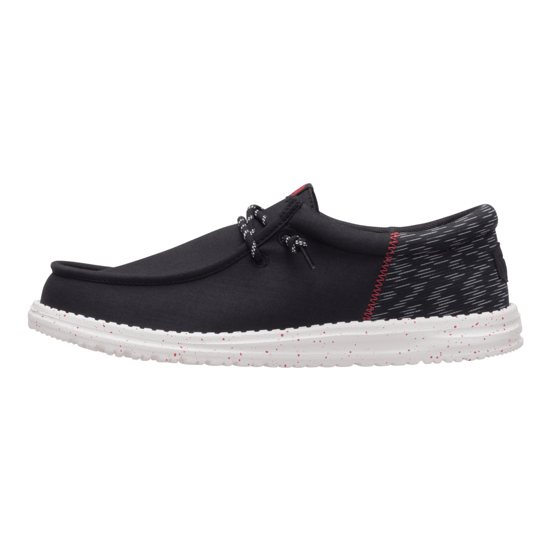 Hey Dude Wally Funk slip-on shoe with jacquard heel panel and speckled white sole