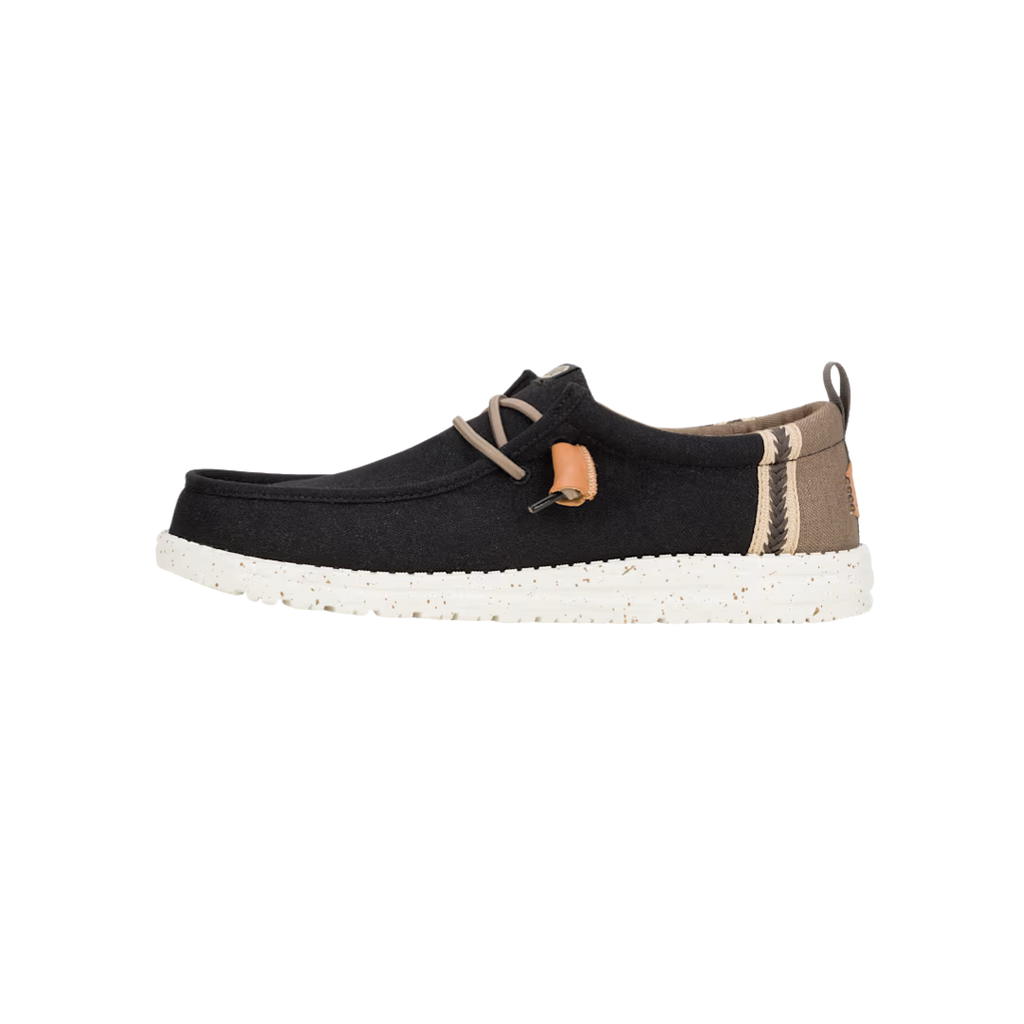 Hey Dude Wally Craft men's casual slip-on shoe with moc toe and speckled white sole