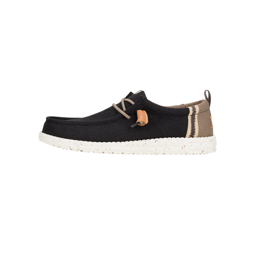Hey Dude Wally Craft men's casual slip-on shoe with moc toe and speckled white sole