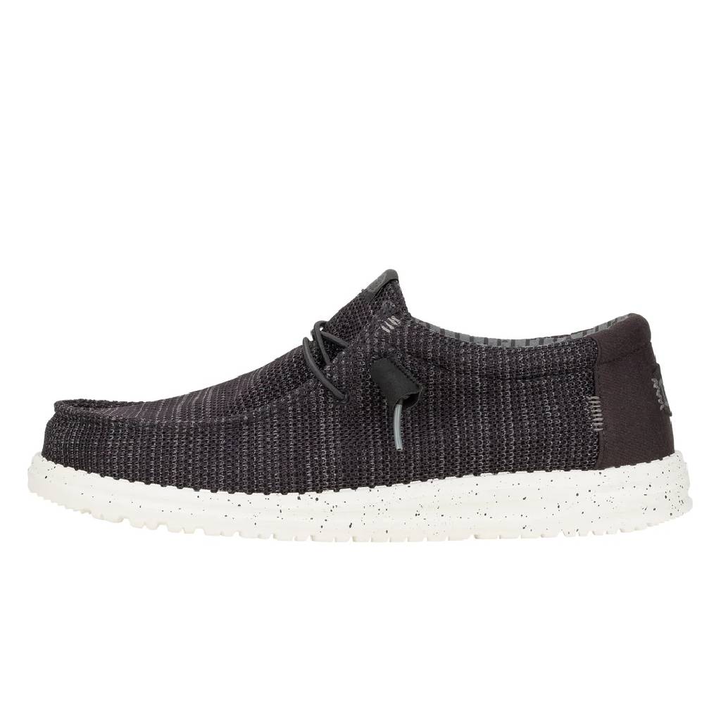 Hey Dude Wally Stretch Sox slip-on shoe with textured knit upper and speckled white sole