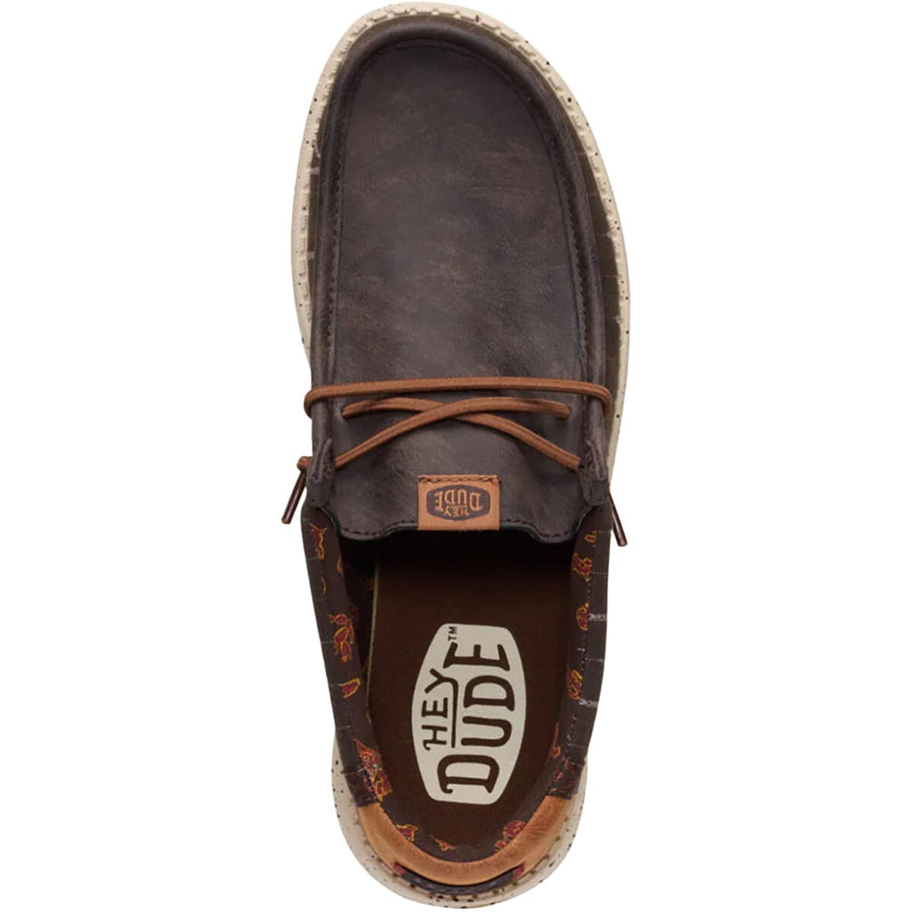 Hey Dude Wally Western mens slip-on shoe shown from top-down angle revealing interior lining