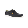 Hey Dude Wally men's casual lace-up shoe with herringbone canvas upper and white sole