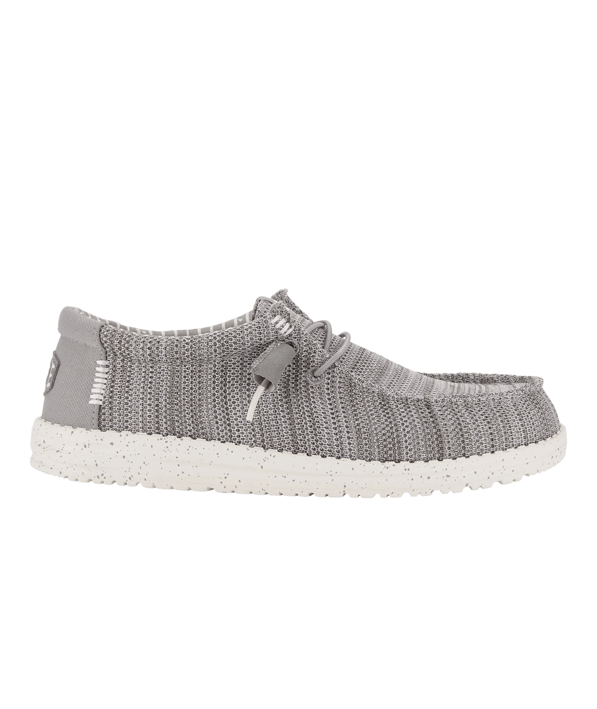 Hey Dude Wally Stretch Sox men's slip-on casual shoe with knit upper and white speckled sole