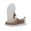 Hey Dude Wally slip-on shoe shown from side and bottom sole angles on white background