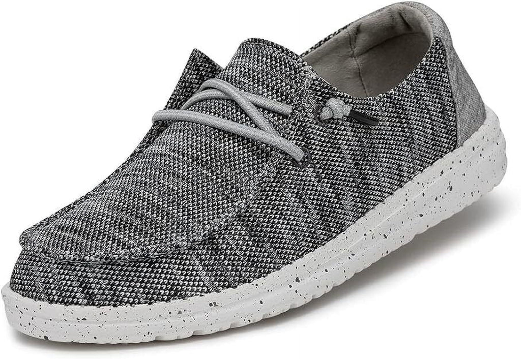 Hey Dude Wendy Sox slip-on shoe with knit upper, elastic laces, and speckled white sole