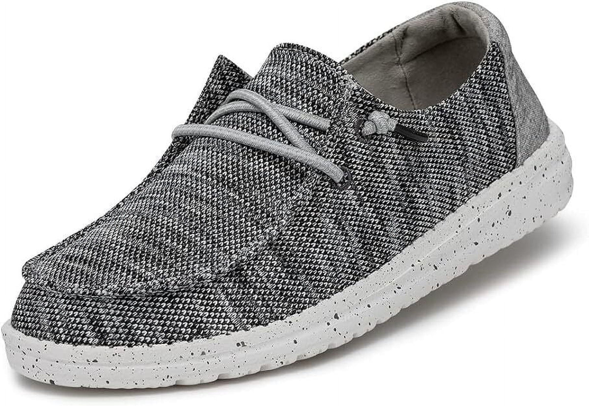 Hey Dude Wendy Sox slip-on shoe with knit upper, elastic laces, and speckled white sole