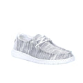 Hey Dude Wendy slip-on sneaker with knit upper, elastic laces, and white sole