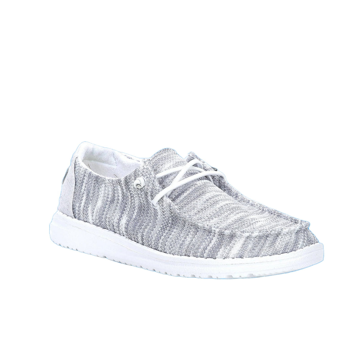 Hey Dude Wendy slip-on sneaker with knit upper, elastic laces, and white sole