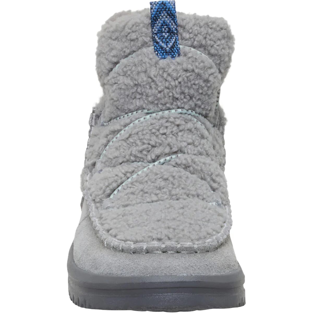 Hey Dude womens cozy sherpa ankle boot with suede base, front view