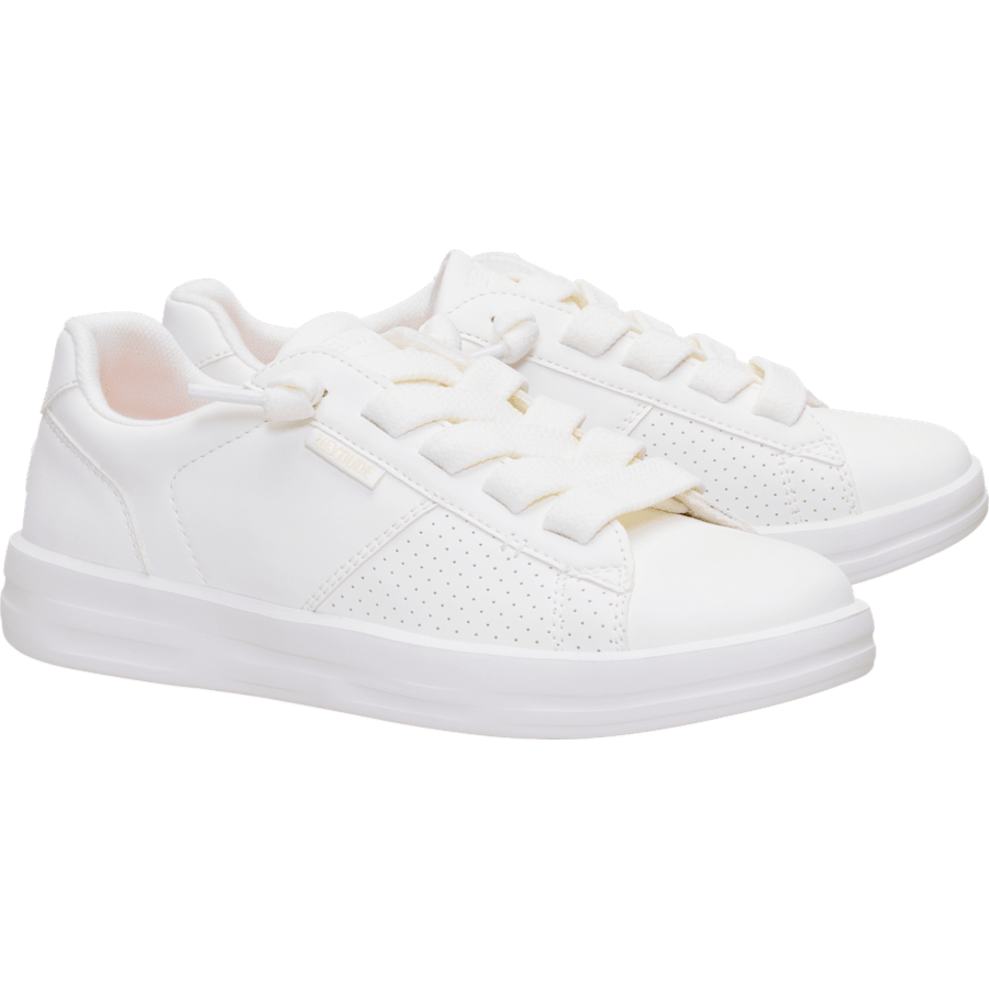 Hey Dude Womens Karina Duo Classic low-top sneakers with wide laces, pair angled view