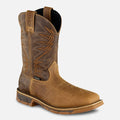 Irish Setter mens 11-inch waterproof pull-on work boot with decorative stitching and square toe