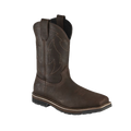 Irish Setter men's dark brown leather pull-on western work boot with decorative stitching