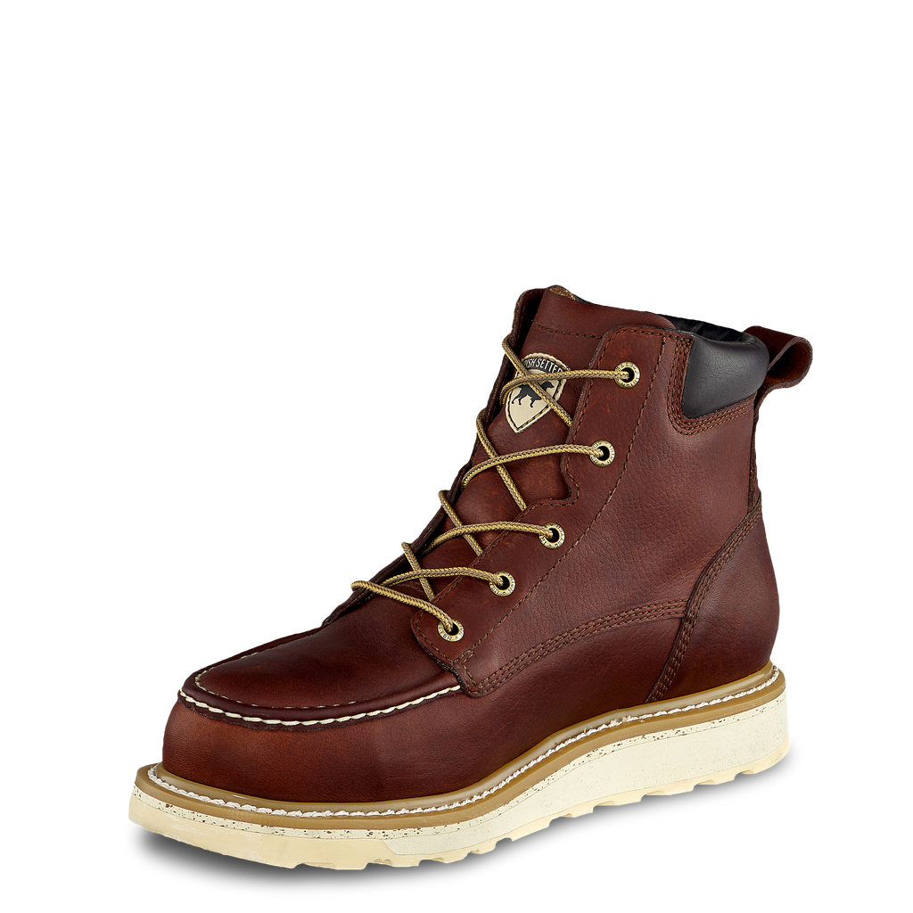Irish Setter men's 6-inch lace-up leather work boot with moc toe and wedge sole