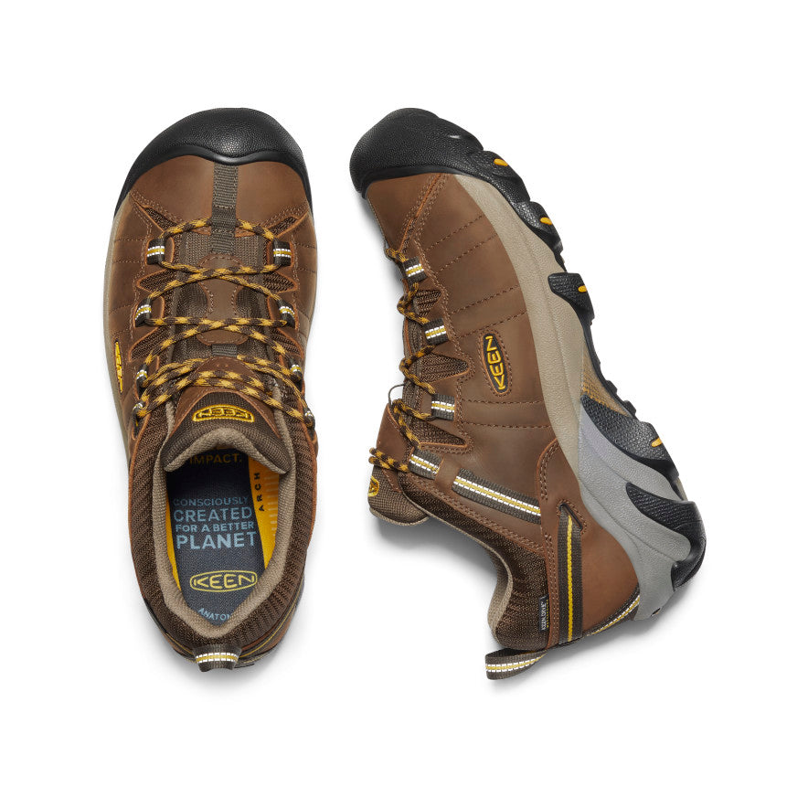KEEN Targhee II Low waterproof hiking shoes shown from top and side angle