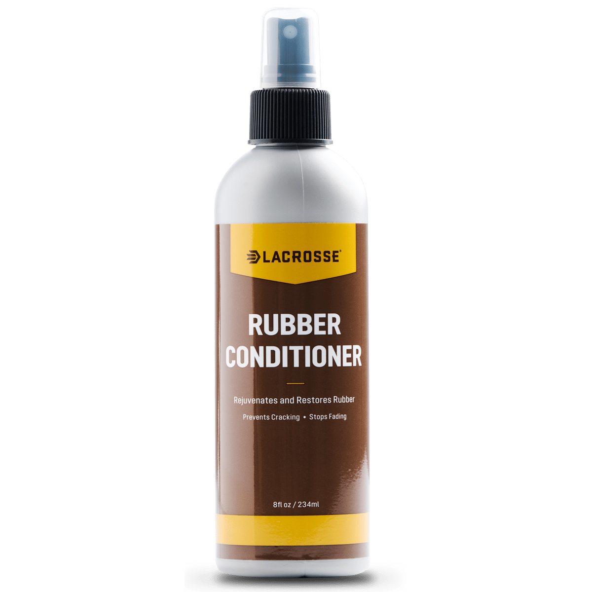 LaCrosse Rubber Conditioner spray bottle, 8 fl oz, rejuvenates and restores rubber