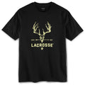 LaCrosse men's black graphic tee with whitetail deer skull and antlers design
