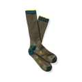 LaCrosse mens wool midweight crew socks with teal heel toe and cuff accents
