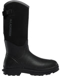 LaCrosse tall neoprene rubber pull-on boot with textured lower and strap closure