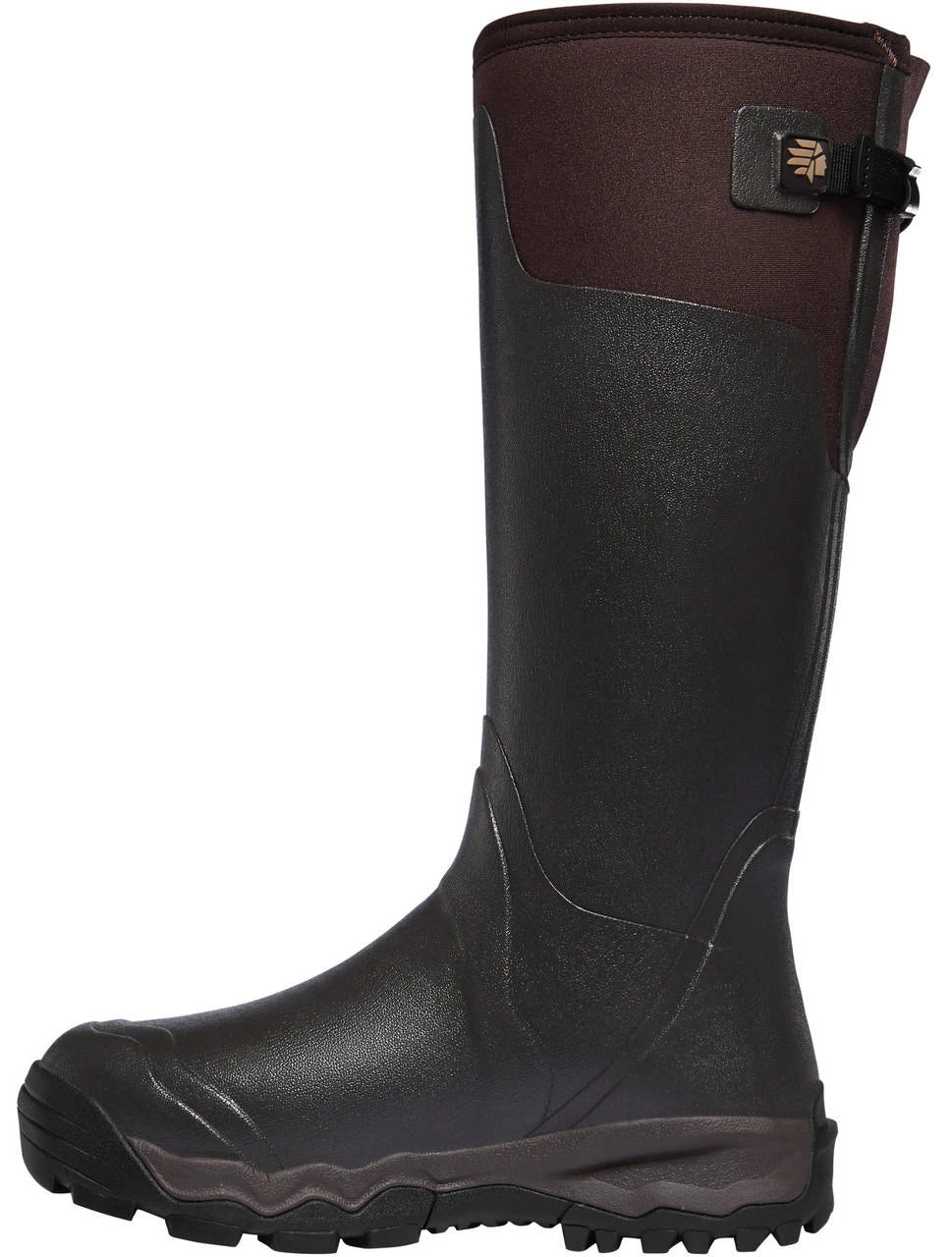 LaCrosse Alphaburly Pro 18-inch tall rubber hunting boot with adjustable top strap