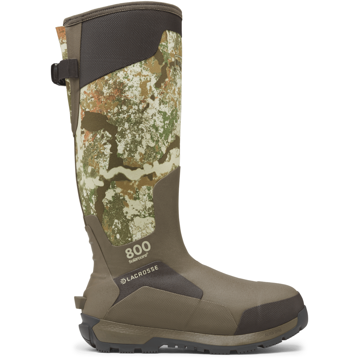 LaCrosse Alphaburly Aero 17-inch insulated hunting boot with camouflage upper and rubber lower
