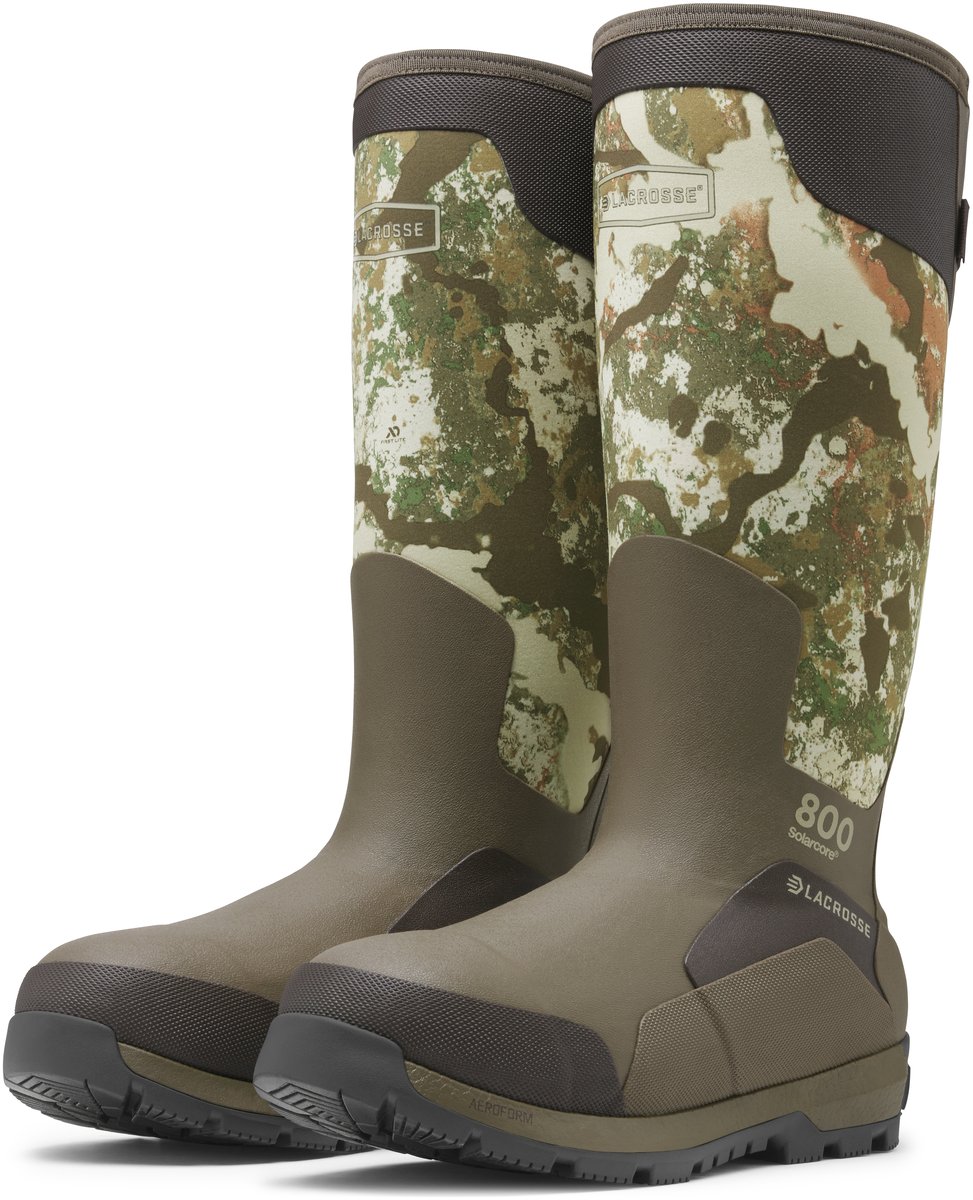 LaCrosse Alphaburly Aero 17-inch 800G insulated rubber hunting boots, pair shown