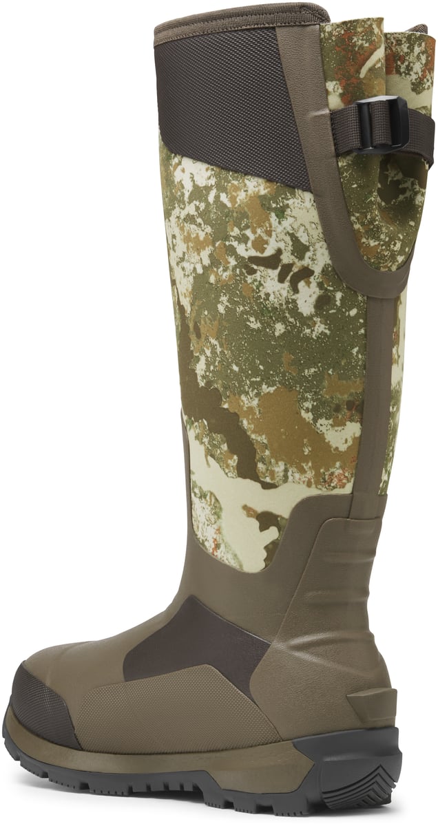 LaCrosse Alphaburly Aero 17-inch tall rubber hunting boot, rear three-quarter view
