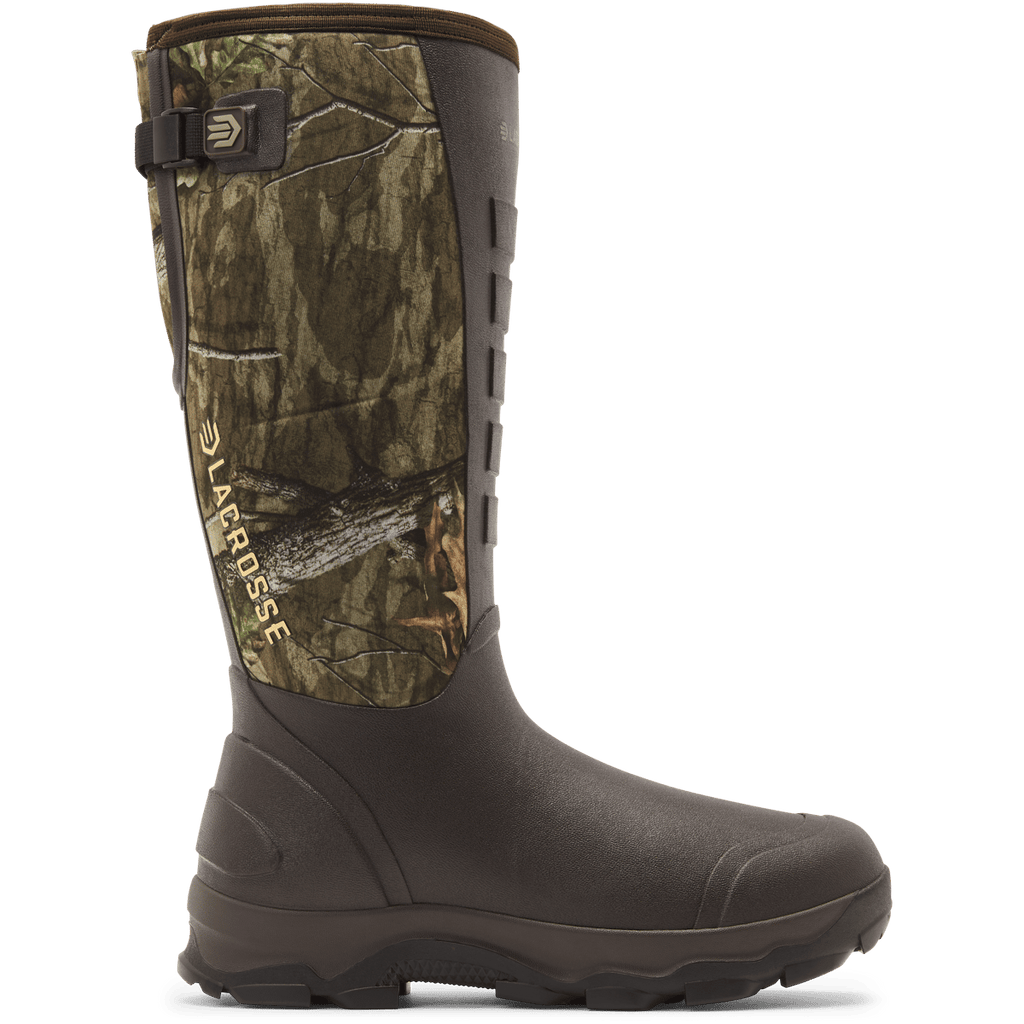 LaCrosse tall hunting boot with camouflage neoprene upper and brown rubber lower