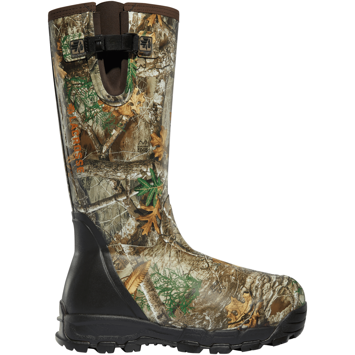 LaCrosse Alphaburly Pro tall hunting boot with Realtree Edge camouflage neoprene upper and rubber outsole