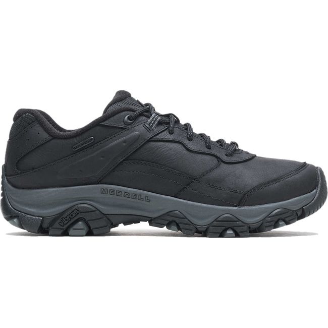 Merrell Men's waterproof leather hiking shoe with Vibram outsole on white background