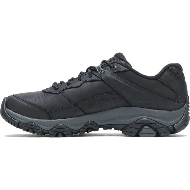 Merrell Moab Adventure 3 waterproof leather hiking shoe with rugged outsole, side profile view