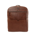 Milwaukee Brewer leather backpack with front zipper pocket and open slip compartment