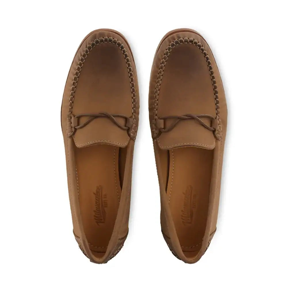 Milwaukee Lizzie loafers shown from above as a pair on white background