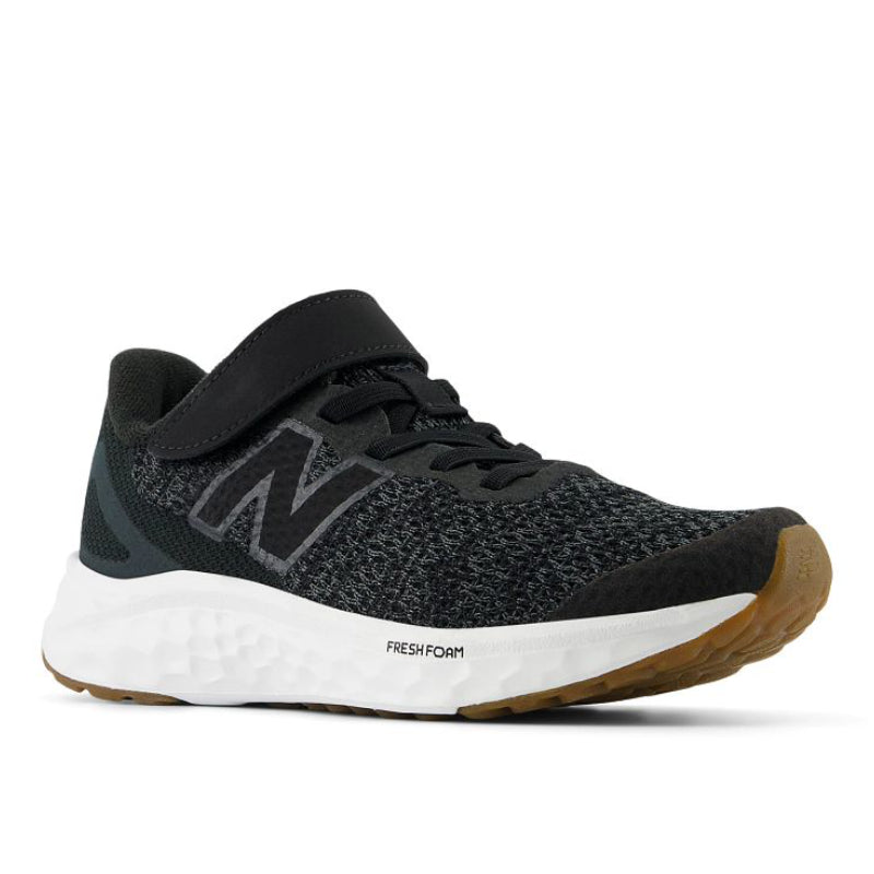 New Balance Kids Fresh Foam Arishi v4 sneaker with bungee lace and top strap closure