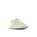 New Balance 237 infant sneaker in off-white suede with rose gold N logo detail