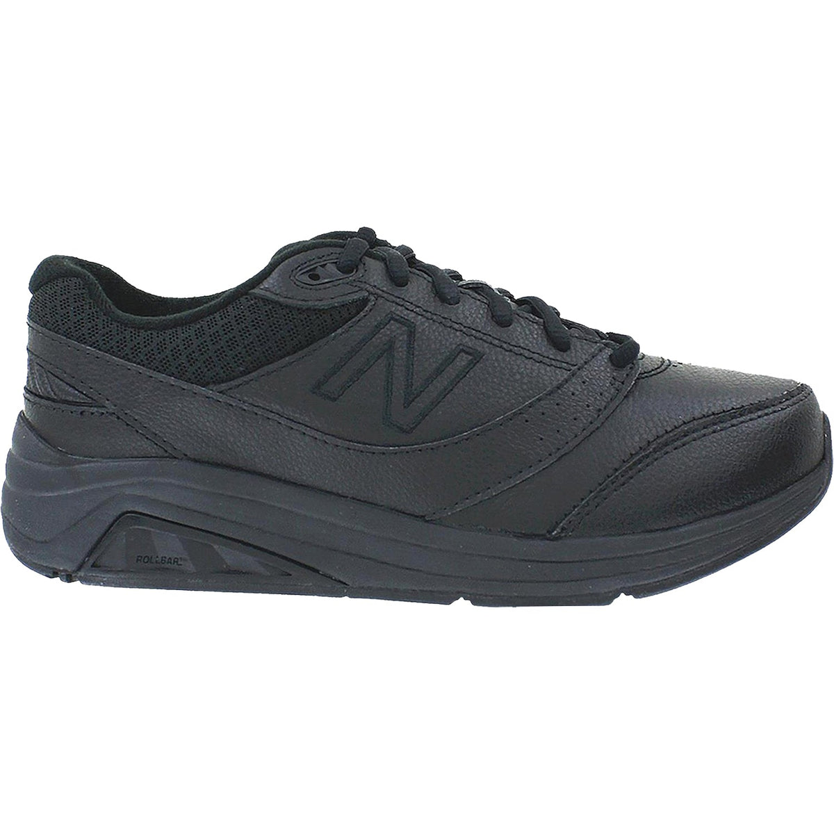 New Balance women's leather lace-up walking shoe with ROLLBAR technology, lateral view