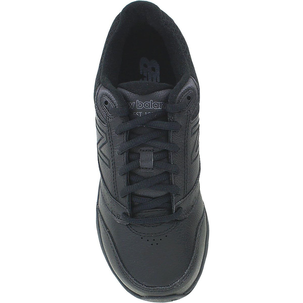 New Balance women's leather lace-up walking sneaker shown from top-down angle