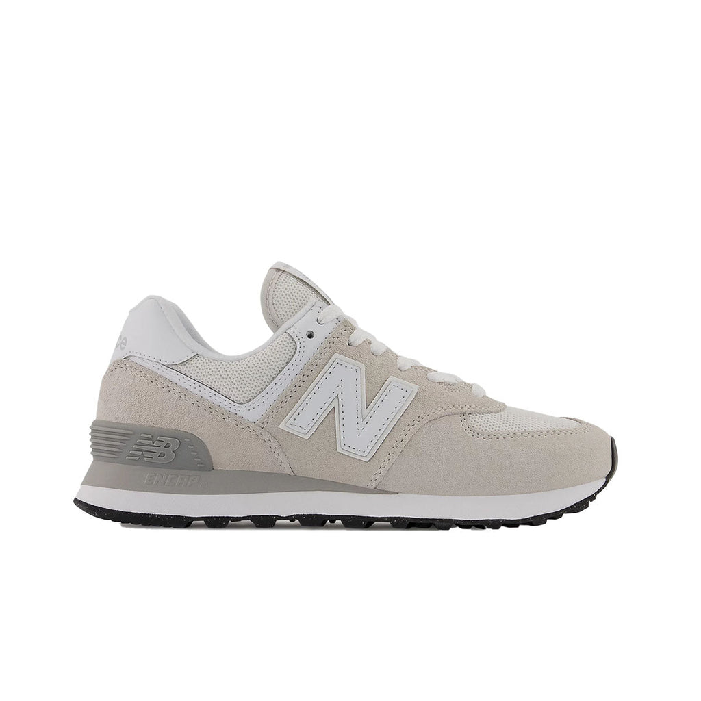New Balance 574 women's low-top sneaker with suede upper and white N logo