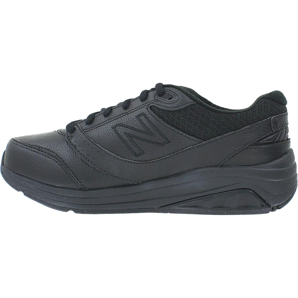 New Balance women's leather lace-up walking sneaker with cushioned sole, lateral view