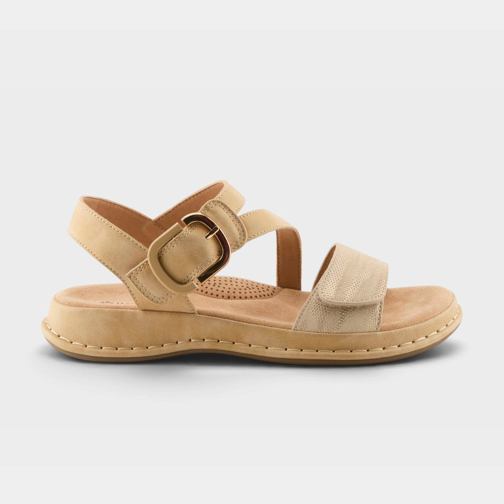 Patrizia Avanta womens sandal with gold buckle strap and open toe design