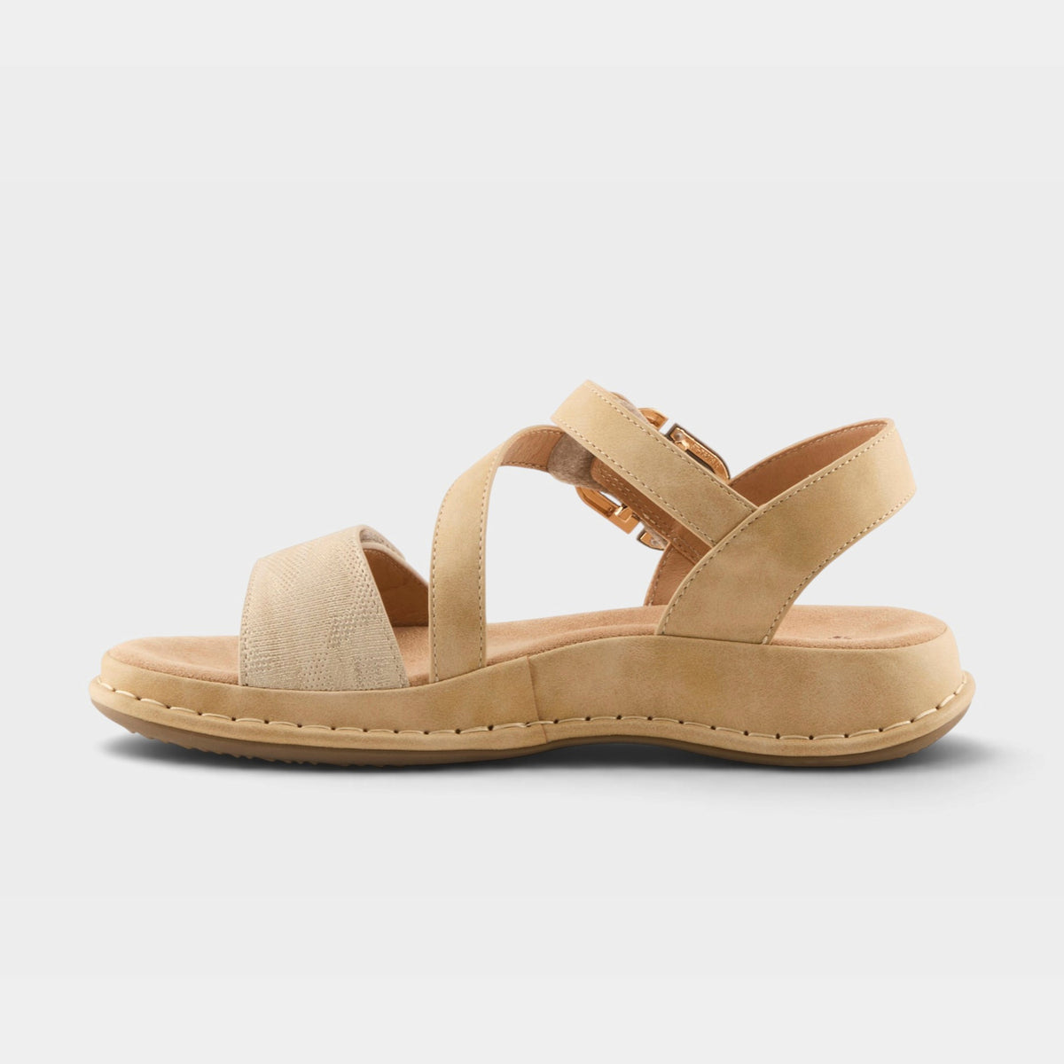 Patrizia Avanta women's strappy sandal with ankle strap and cushioned sole, side view