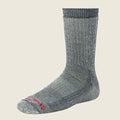 Red Wing merino wool crew sock displayed upright showing ribbed texture and logo detail