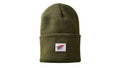 Red Wing Shoes logo knit beanie with folded cuff and woven brand patch on front