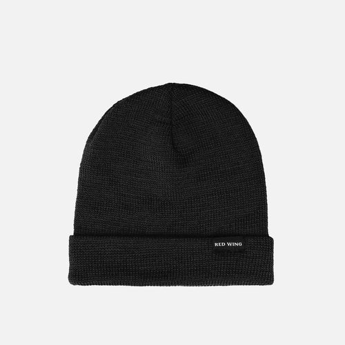 Red Wing knit wool beanie hat with folded cuff and small brand label