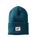 Red Wing Shoes logo knit beanie in teal blue with folded cuff and patch label