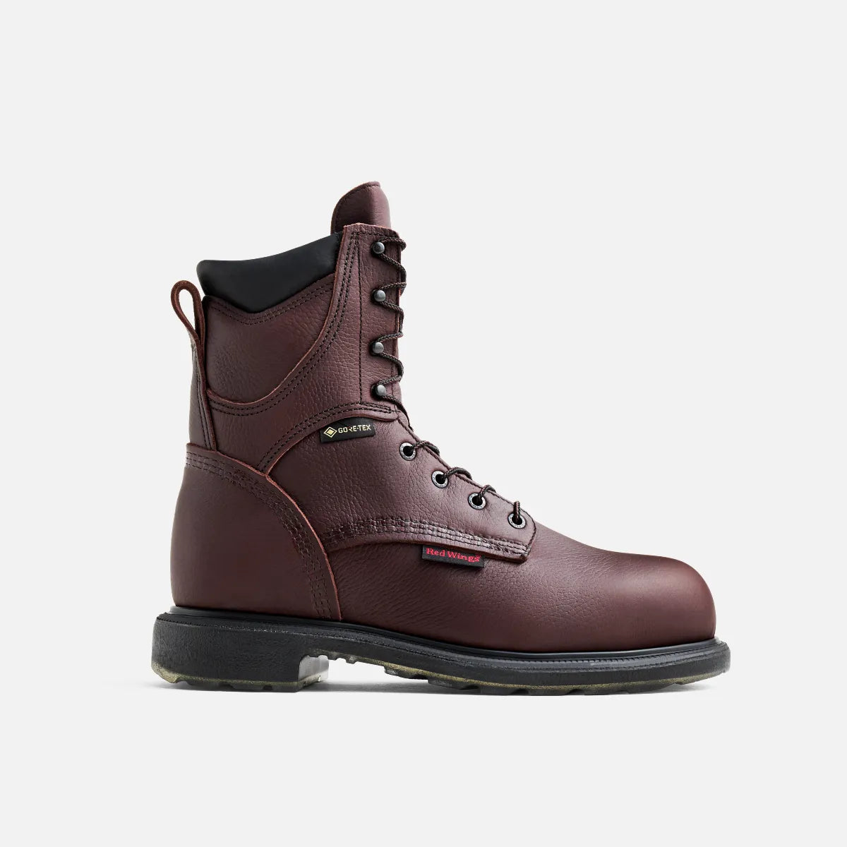 Red Wing Supersole 2.0 8-inch steel toe waterproof lace-up work boot, side view