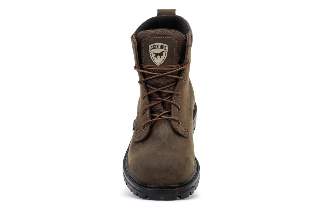 Irish Setter men's lace-up waterproof work boot with rugged lug sole, front view