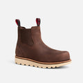 Red Wing Men's Chelsea boot with elastic side panels, pull tabs, and cream wedge sole