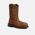 Red Wing men's pull-on waterproof work boot with tall leather shaft and lugged sole