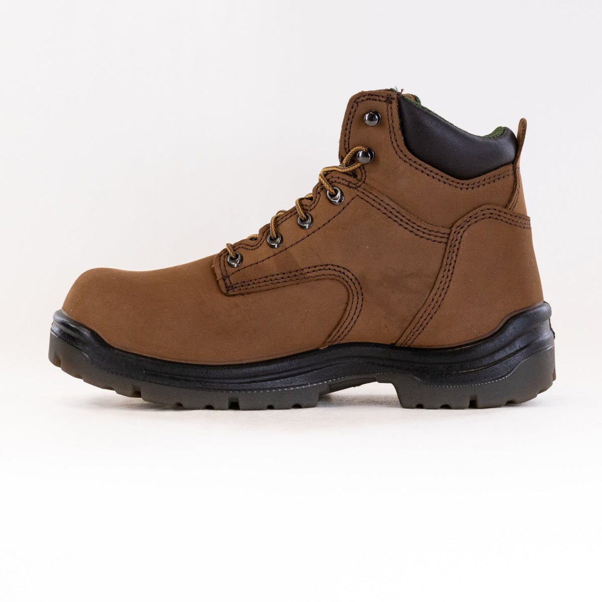 Red Wing mens 6-inch lace-up work boot with soft toe and waterproof construction, side view