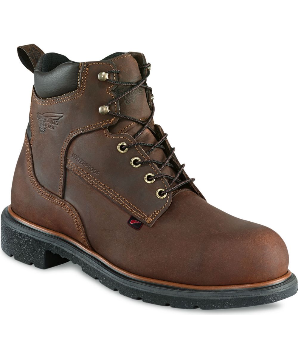 Red Wing Dynaforce 6-inch steel toe waterproof lace-up work boot with lugged sole